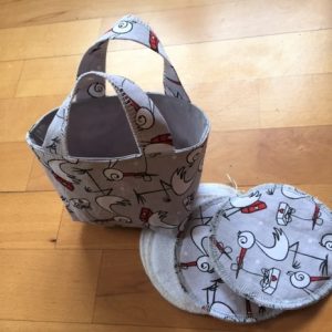Panier et lingettes en tissu